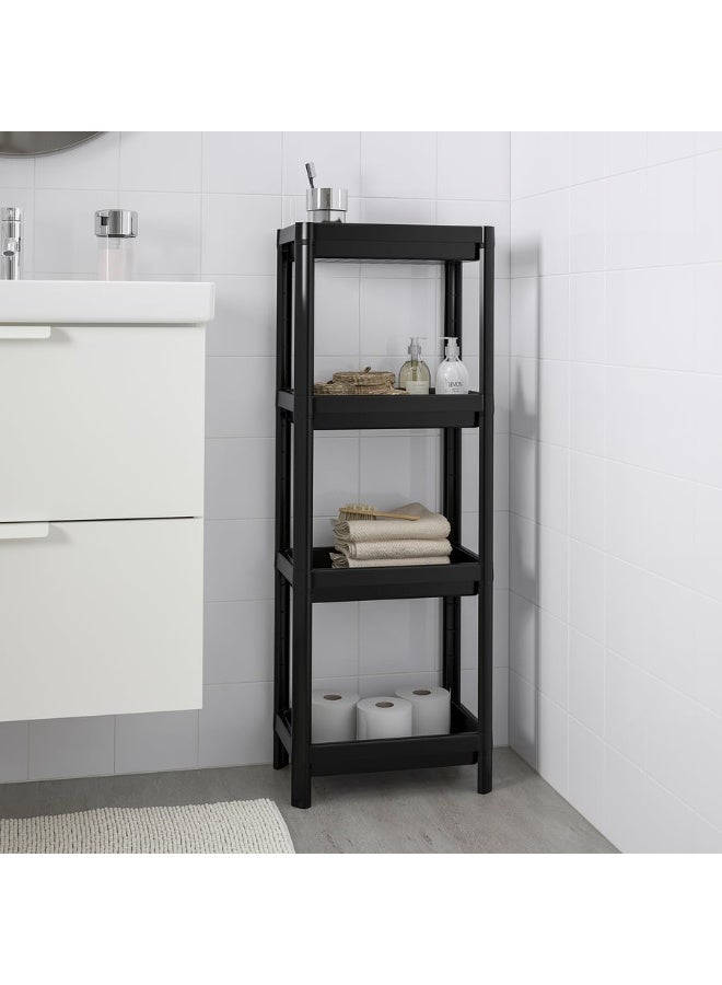 VESKEN Shelf unit, black, 37x23x101 cm - Image 2